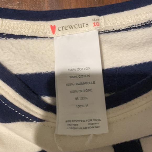 Crewcuts girls 10 white and navy striped dress - Picture 5 of 5